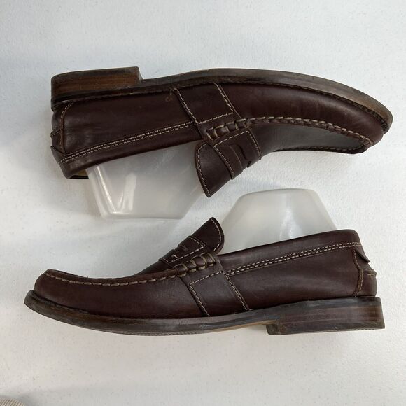Clarks Mens 7.5 Penny Loafer‎ Driving Shoe Brown Leather Slip On Moccasin main image 6